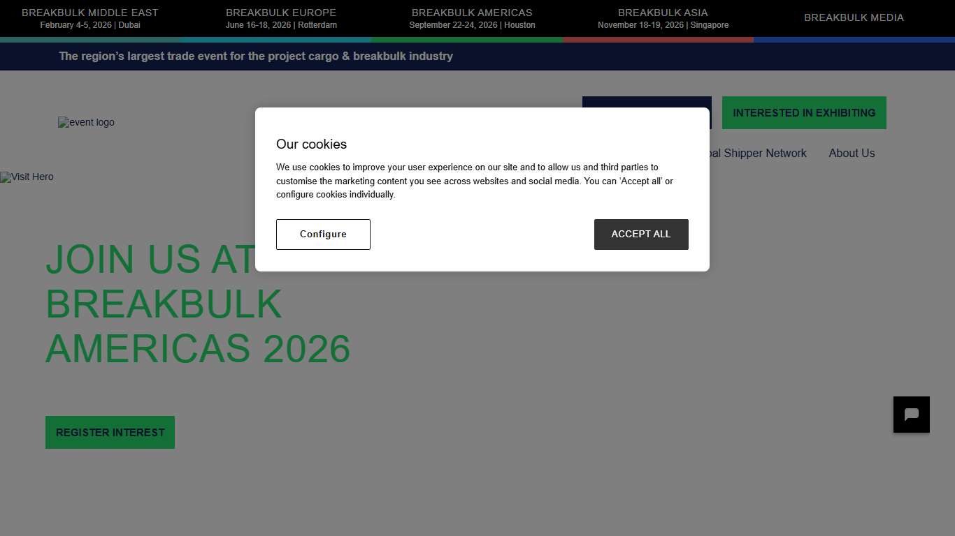 Breakbulk Americas September 22-24 2026 Houston, TX